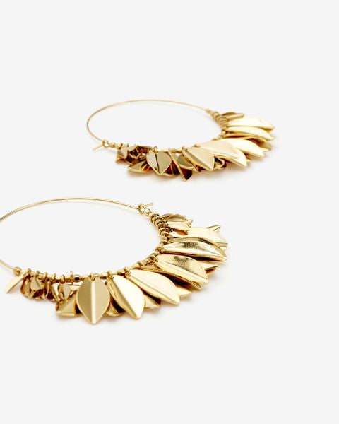 Boucles d'oreilles metal shiny leaf Woman Doré 1