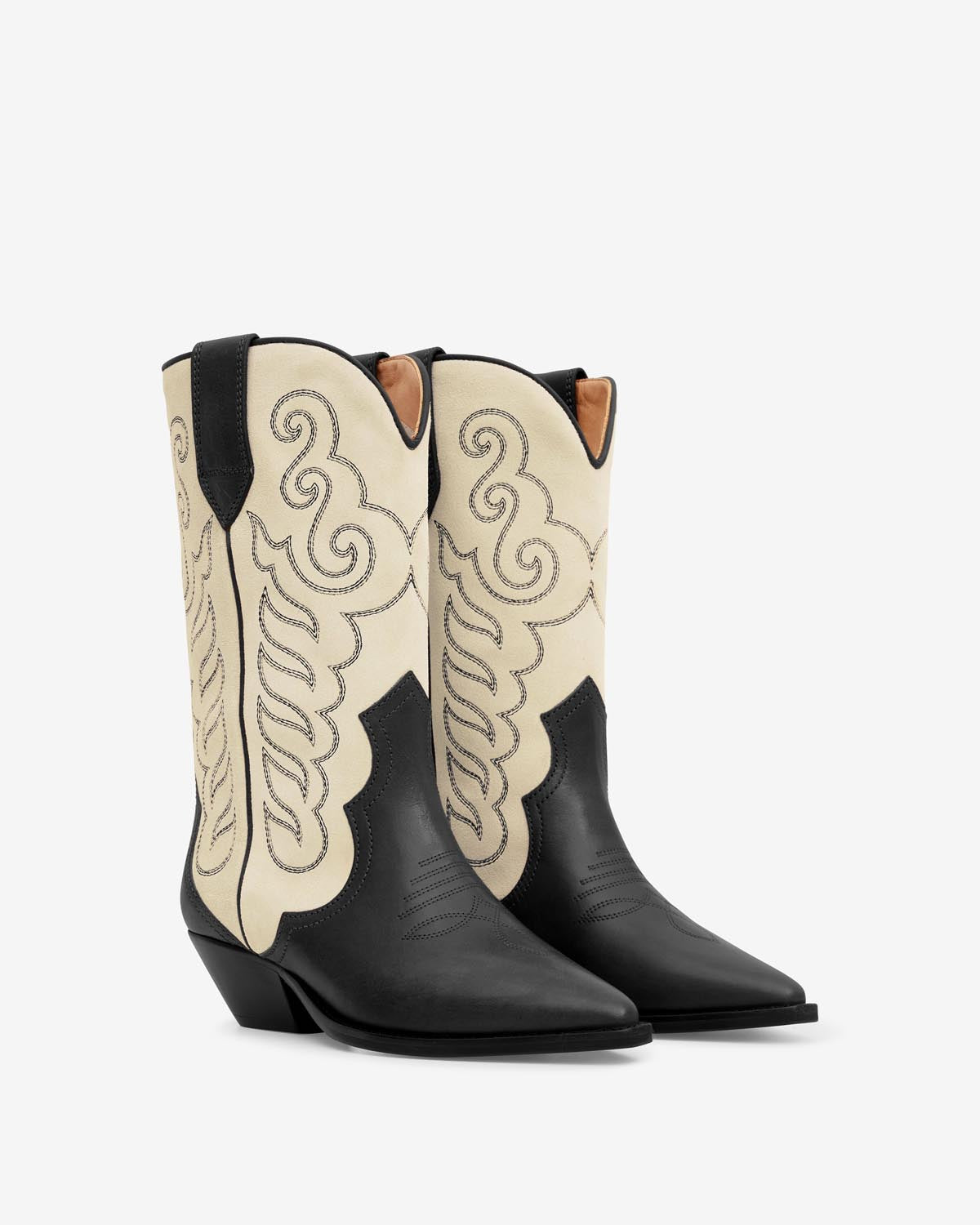 Botines de ante duerto Woman Black and ecru 3