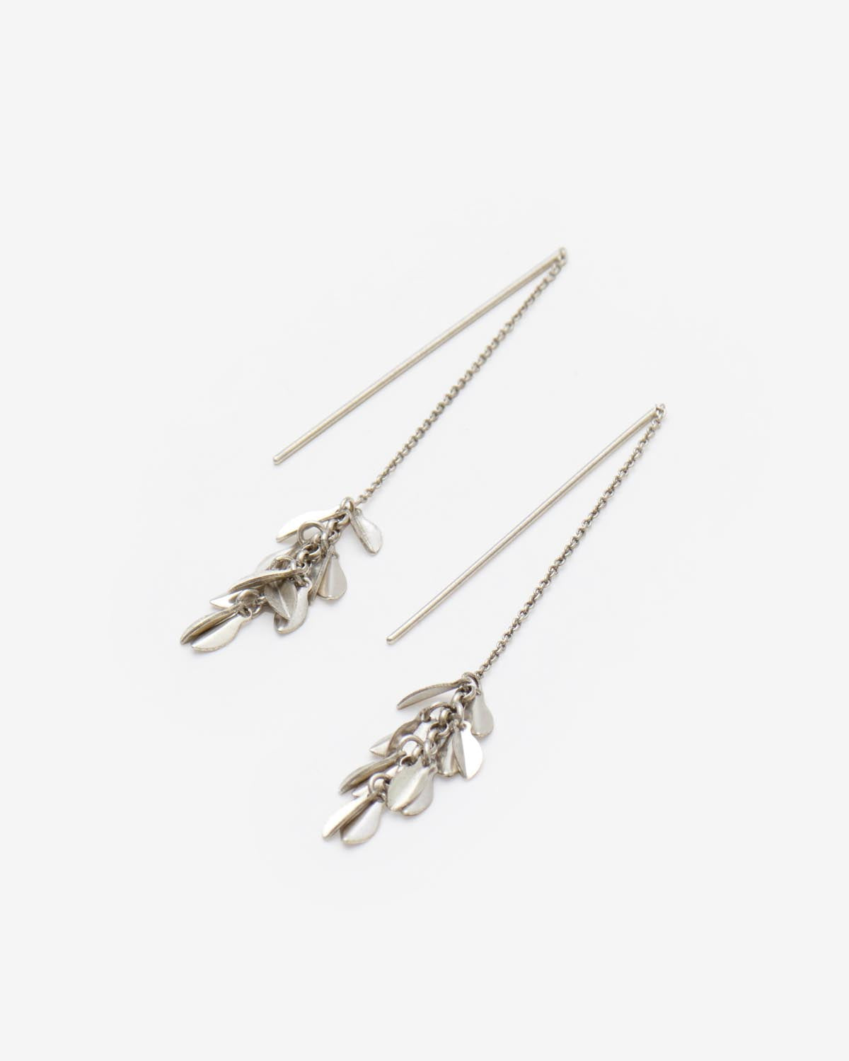 Boucles d'oreilles metal shiny leaf Woman Argent 1
