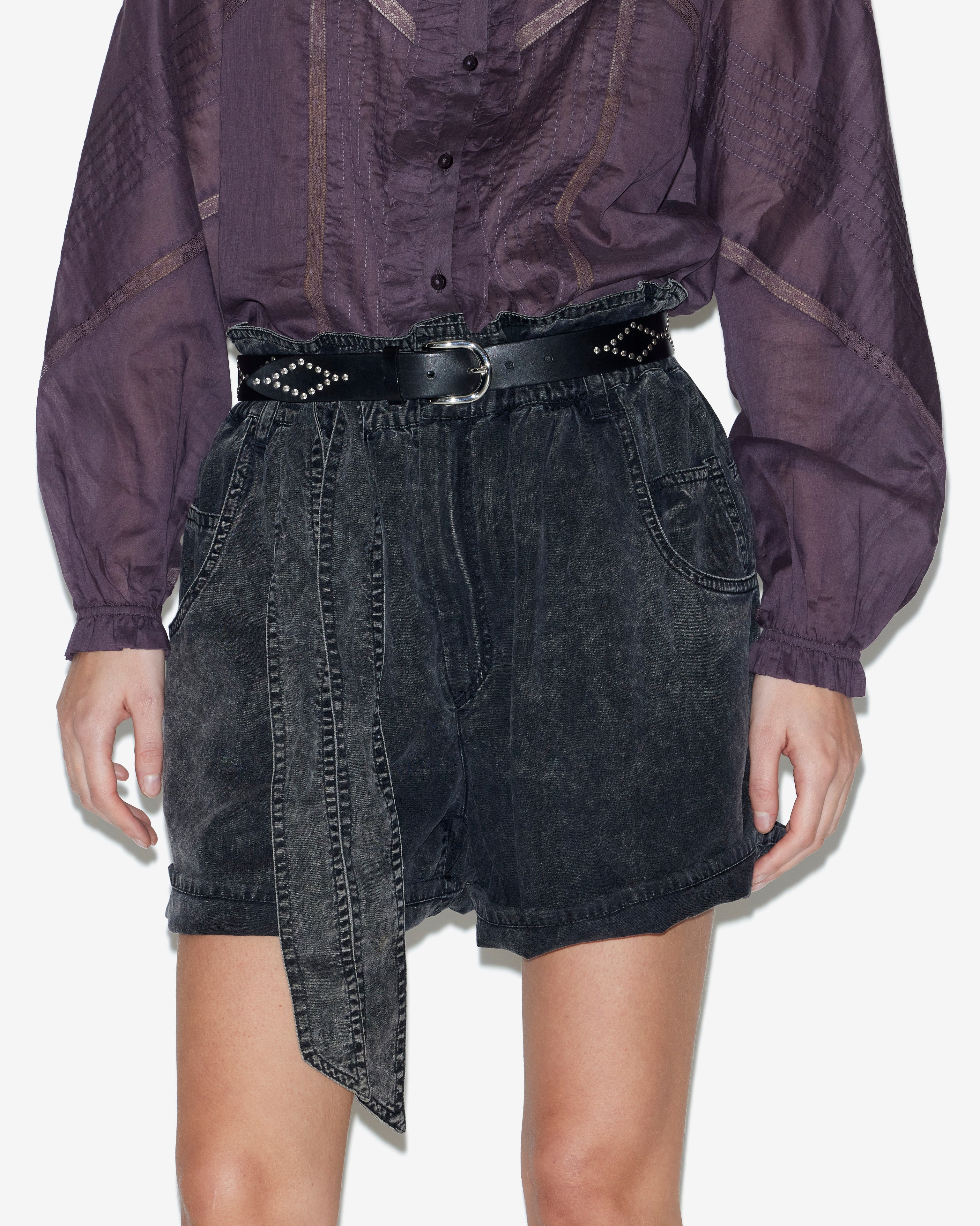 Pantalón corto pierine Woman Negro lavado 4
