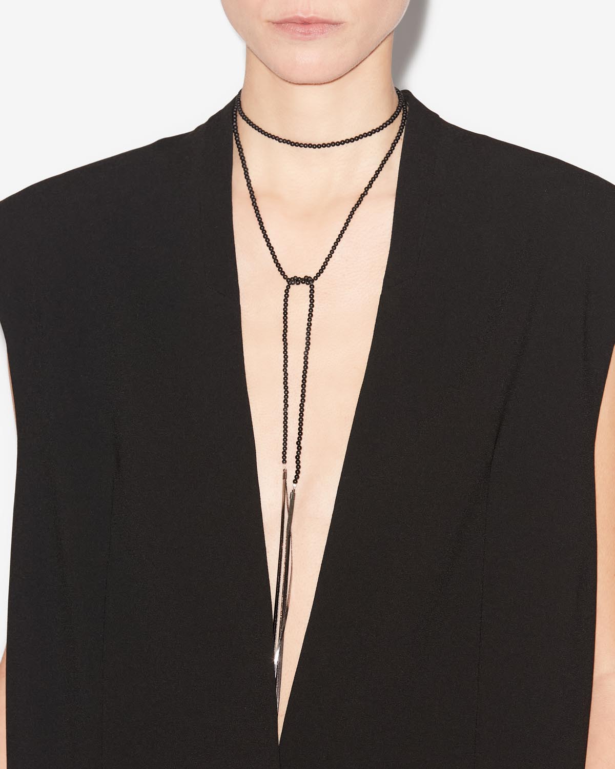 Collier emi Man Noir-gris métal 2