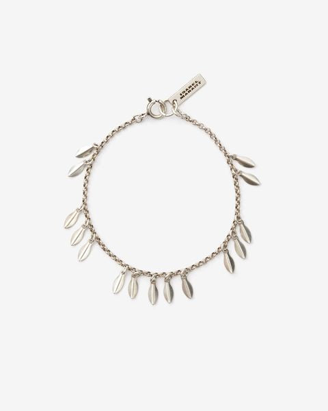 Bracelet metal shiny leaf Woman Argent 7